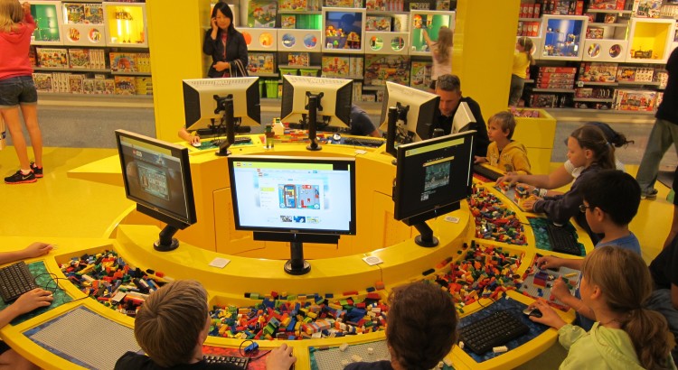Kids at lego maker space
