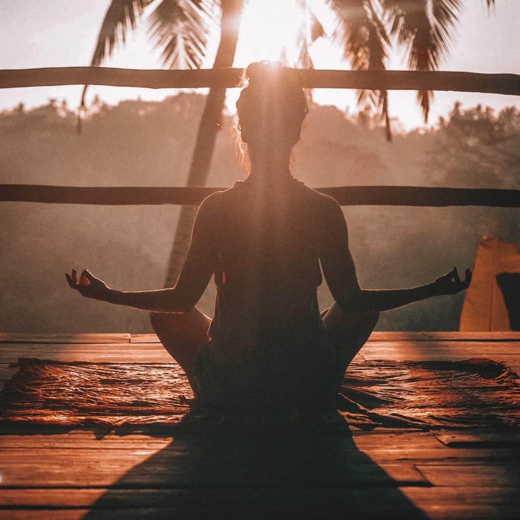 Woman enjoying yoga