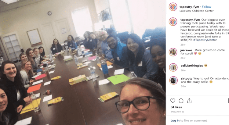 Reconstructed Instagram post: Tapestry volunteer training
